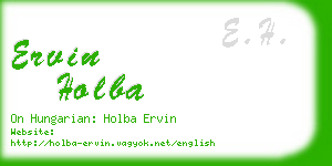 ervin holba business card